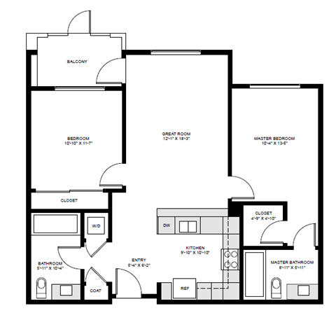 B Floor Plan at The Reserve La Mirada, California, 90638